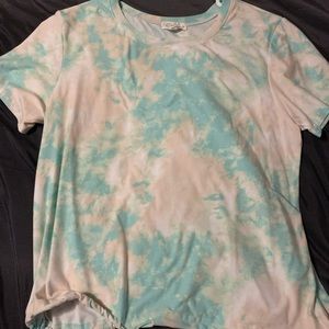 Blue Tie Dye Pull Tie Shirt